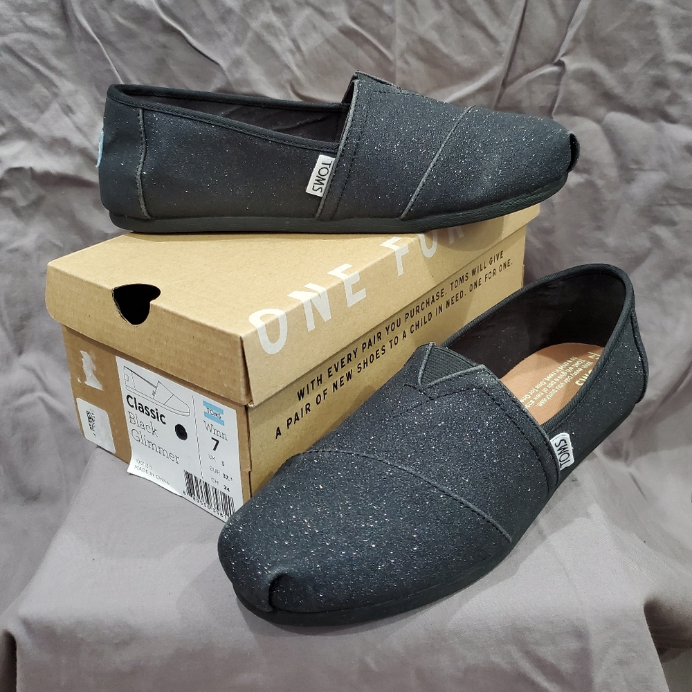 Toms Classic Black Glimmer Alpargata